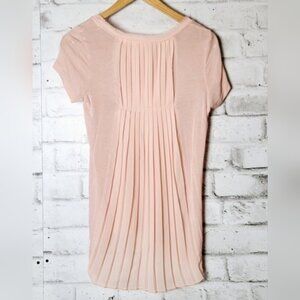 Pletone Pink Soft Tee Pleated Sheer Back